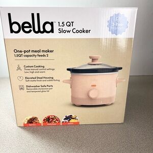 NEW Bella 1.5‎ Qt Slow Cooker Crockpot Ceramic Nonstick Blossom Pink